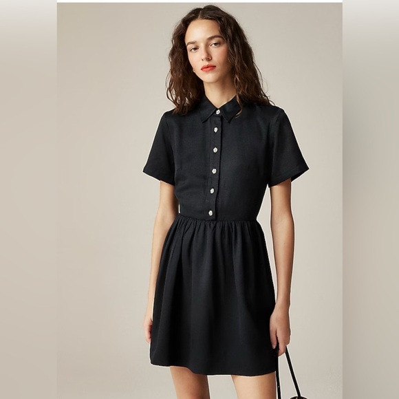 NWOT J Crew Classic Black Button-Up Dress size 10 - Picture 3 of 5